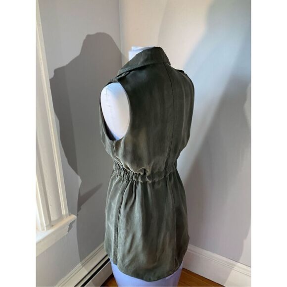 Elevenses Olive Wrap Trench Dress / Vest. SP. Anthropologie - Picture 10 of 13